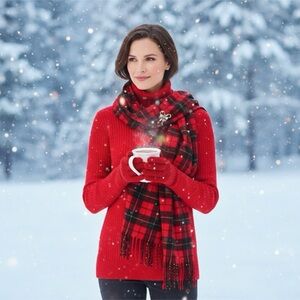 Red turtle neck sweater - Size Medium